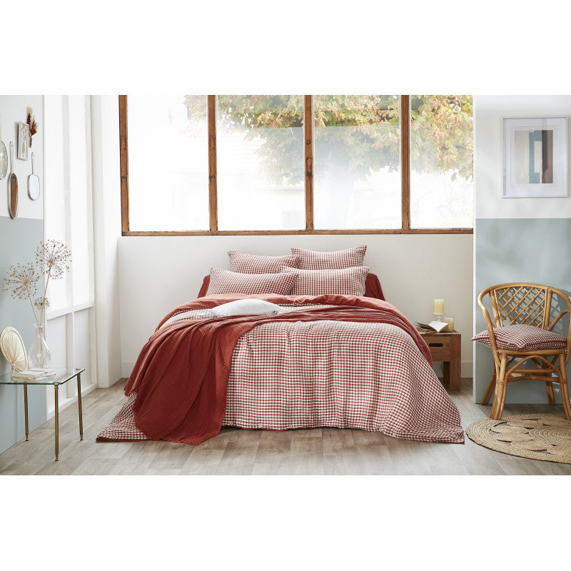 HOUSSE DE COUETTE VICHY - Rouge