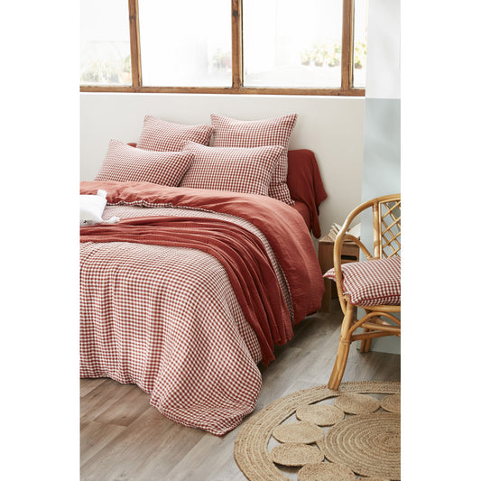 HOUSSE DE COUETTE VICHY - Rouge