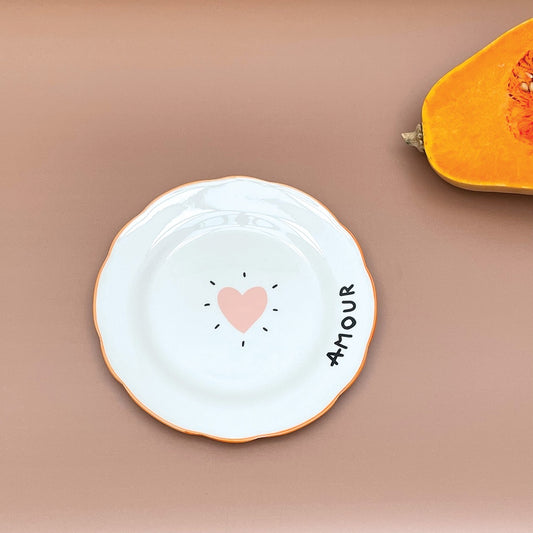 ASSIETTE AMOUR - COEUR - à l'unité / 4 couleurs