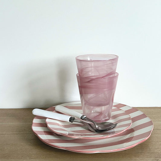 ASSIETTE RAYÉE - Rose