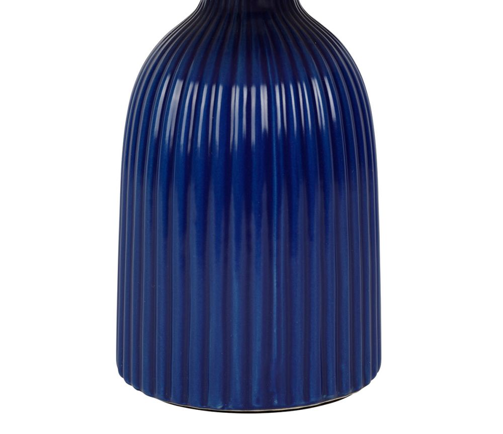 LAMPE BLEU - Céramique et lin