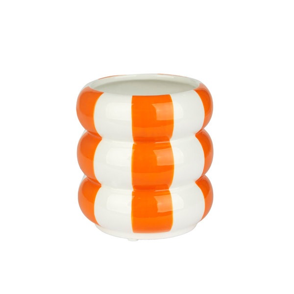 POT À RAYURES ORANGE