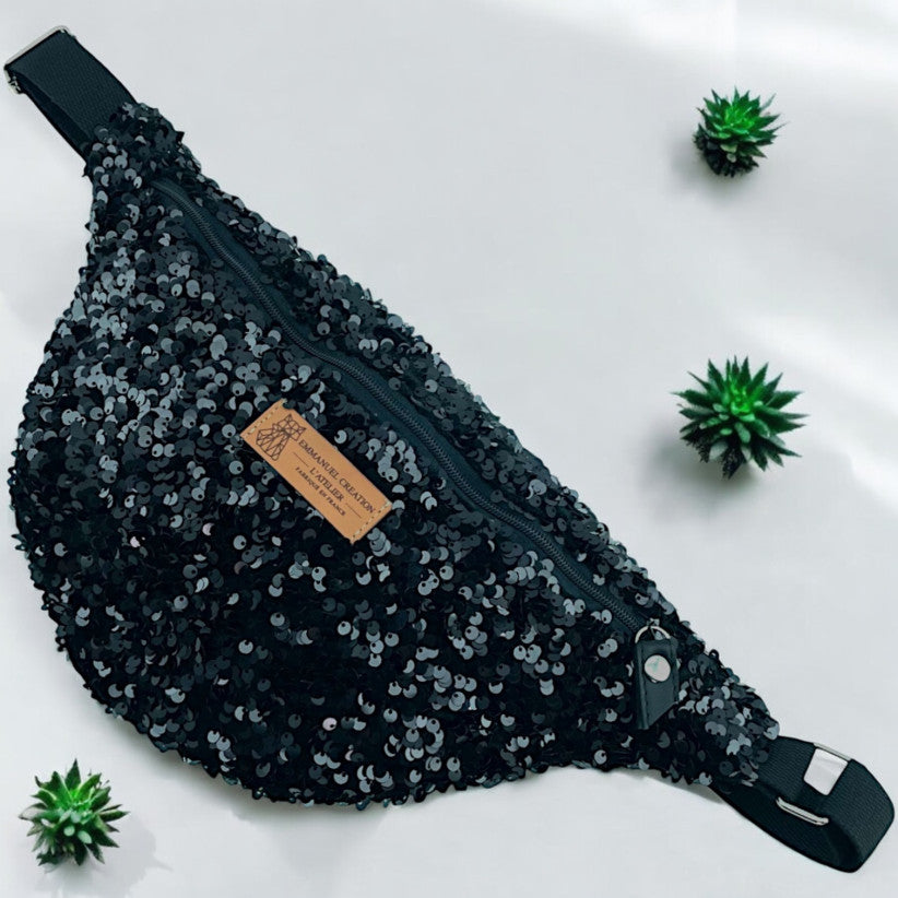 SAC BANANE - SEQUIN NOIR