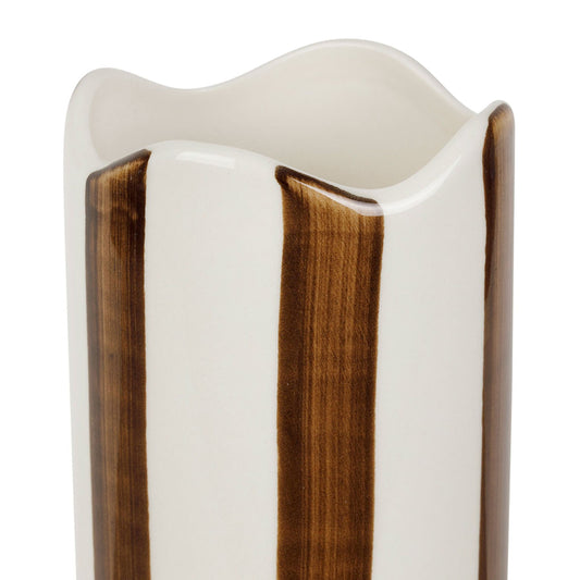VASE HAUT RAYURES MARRON