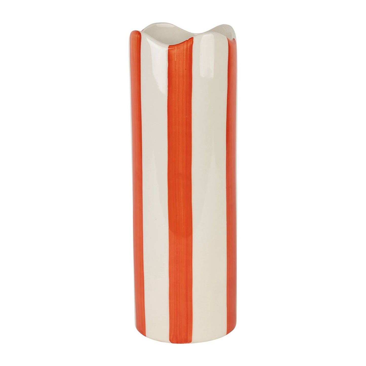VASE HAUT RAYURES ORANGE