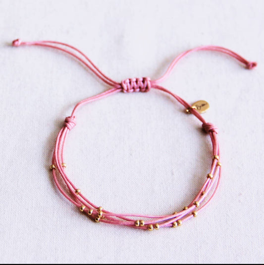 BRACELET EN PERLES - rose