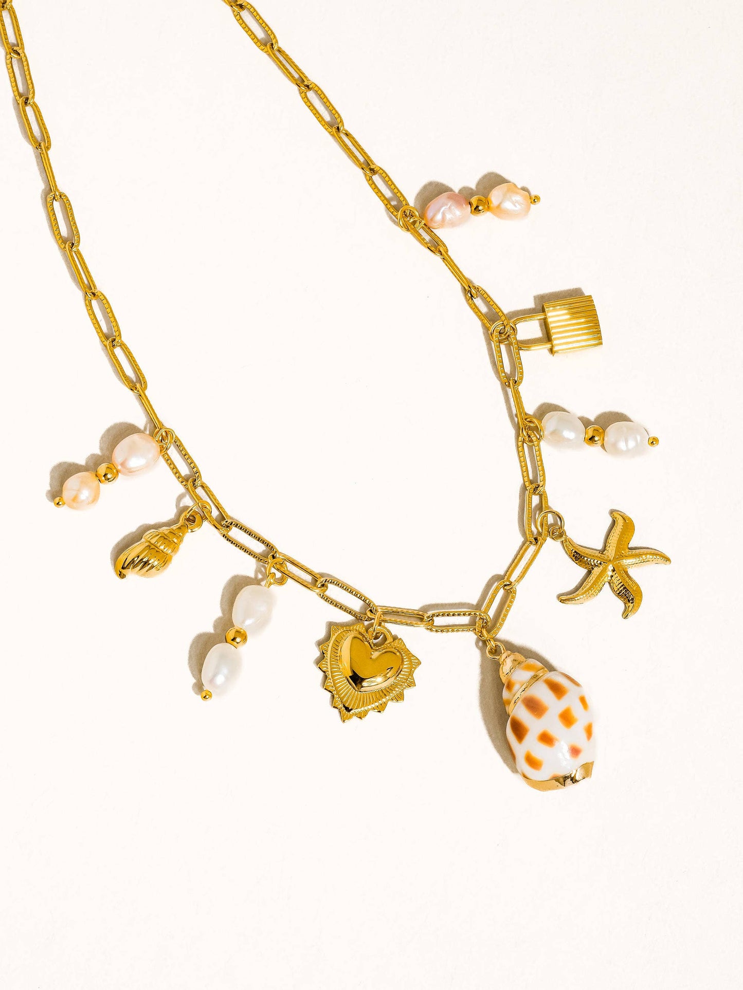 Collier Charm Coquillage et Perle Ophélie en Or 18K Inaltérable