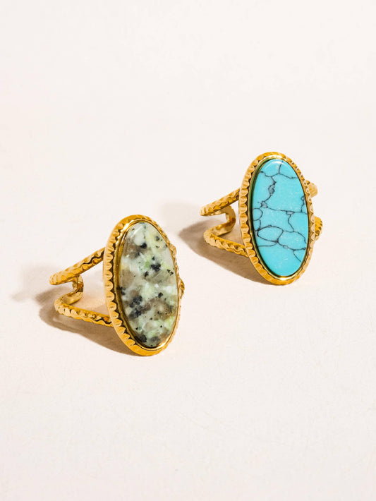 BAGUE EN PIERRE NATURELLE - Or 18K