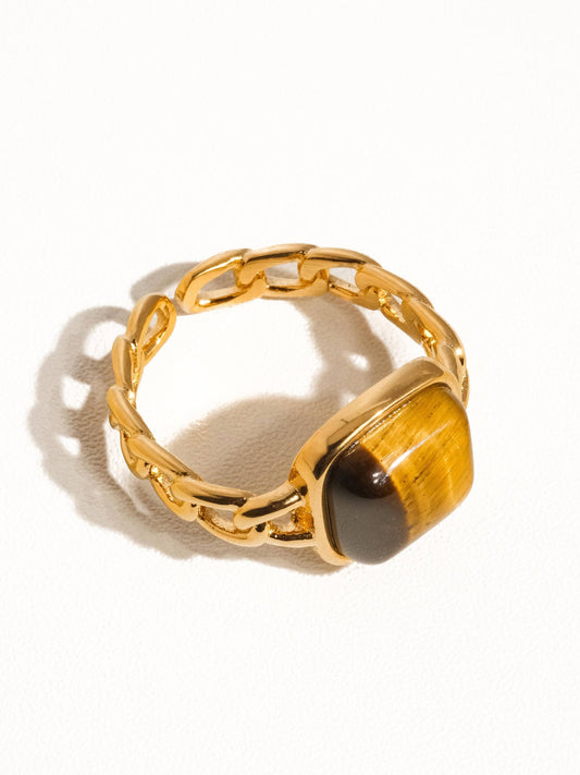 BAGUE EN PIERRE PRECIEUSE - Beig