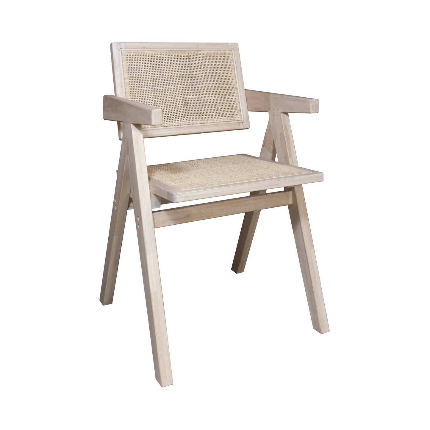 CHAISE EN BOIS DE PIN NATUREL/ROTIN