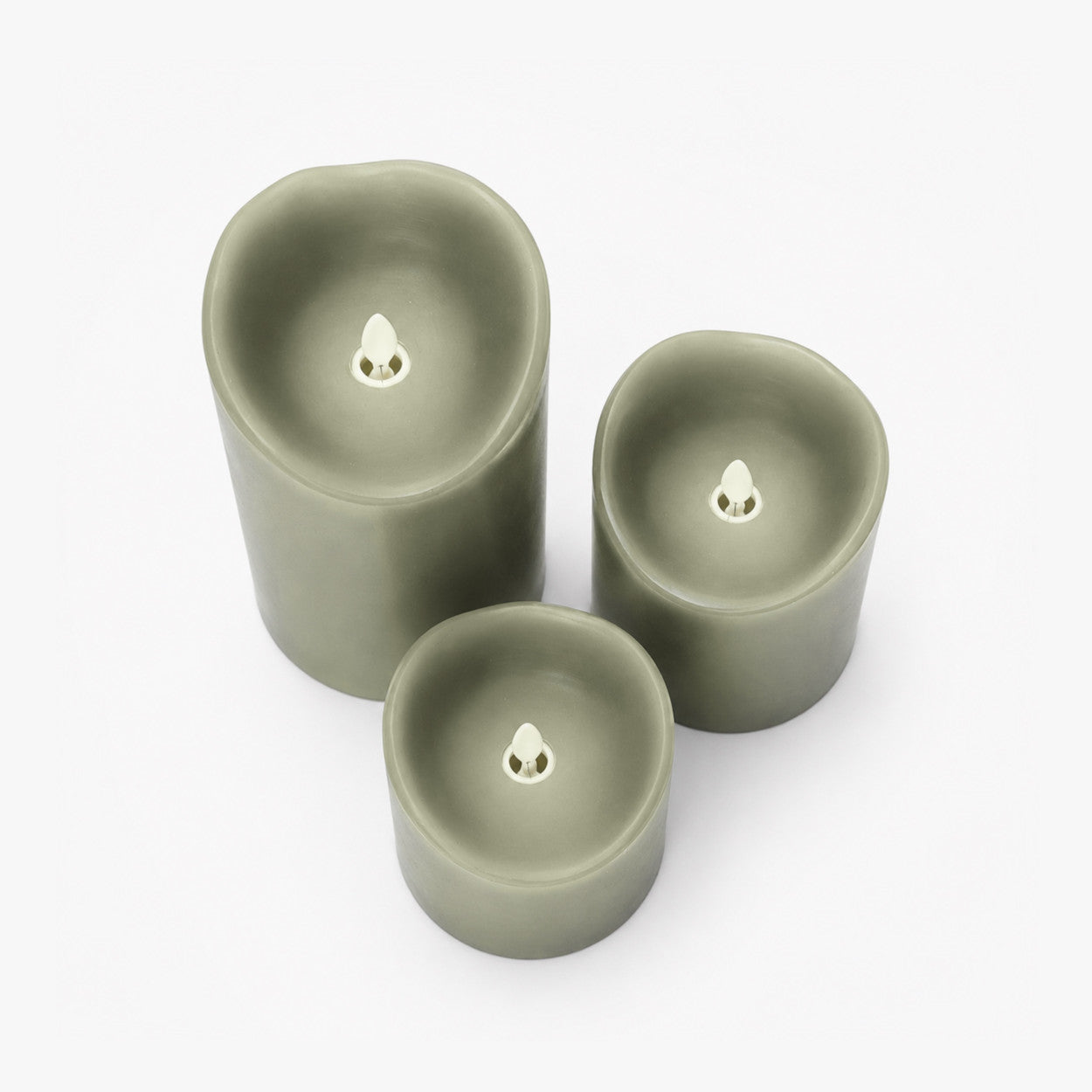 SET 3 BOUGIES LED KAKI