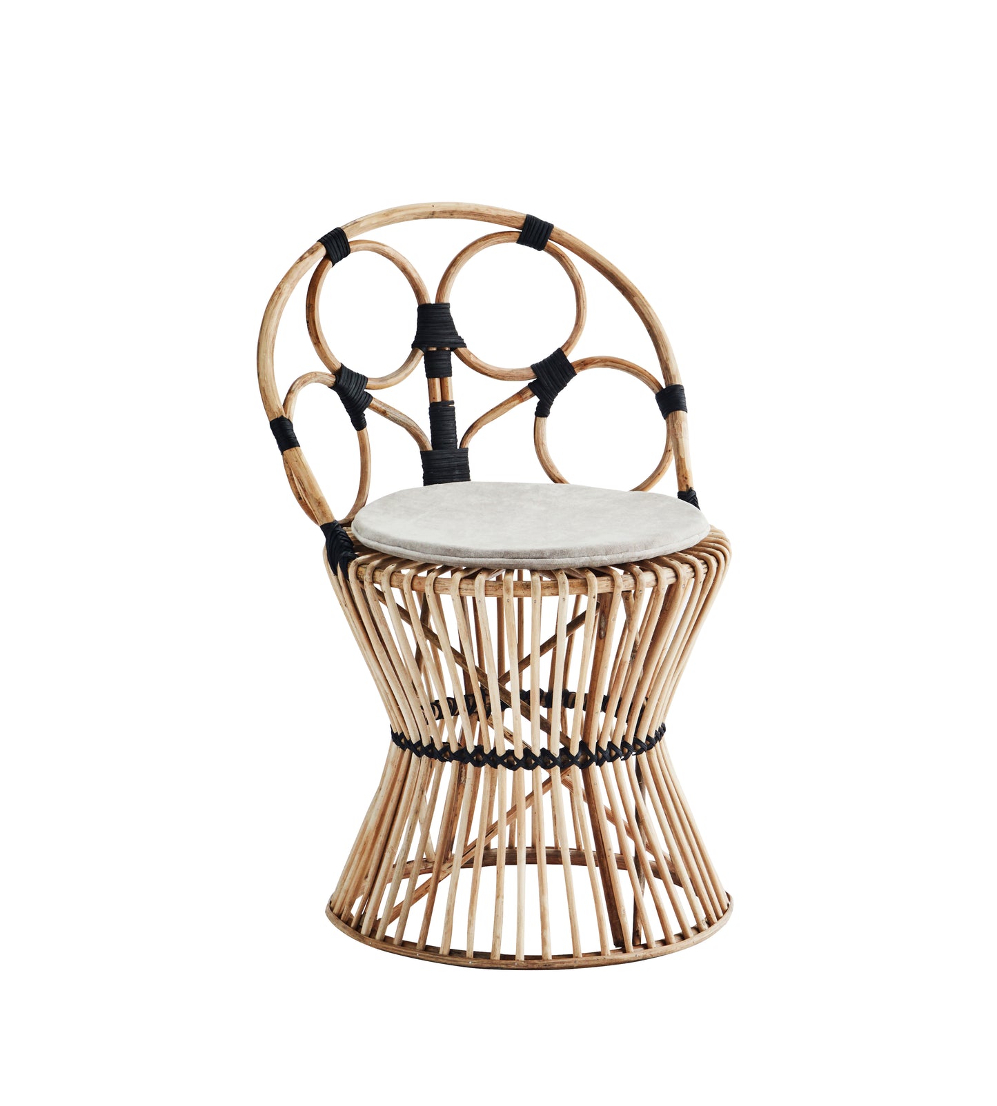 CHAISE EN BAMBOU AVEC COUSSIN EN VELOUR