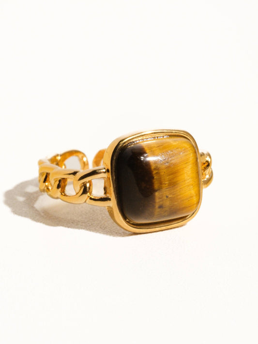 BAGUE PIERRE PRÉCIEUSE - Marron