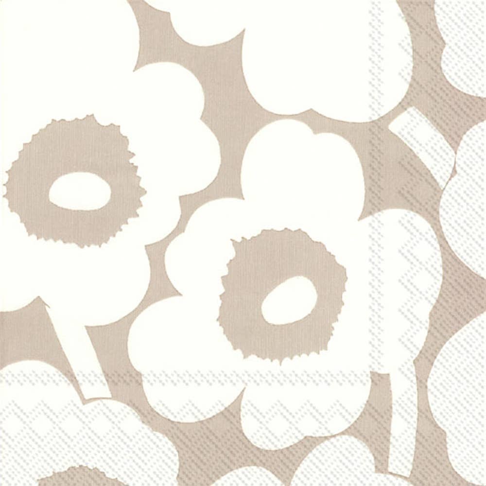 Serviettes de cocktail en papier Unikko, 20 ct, crème de Noël