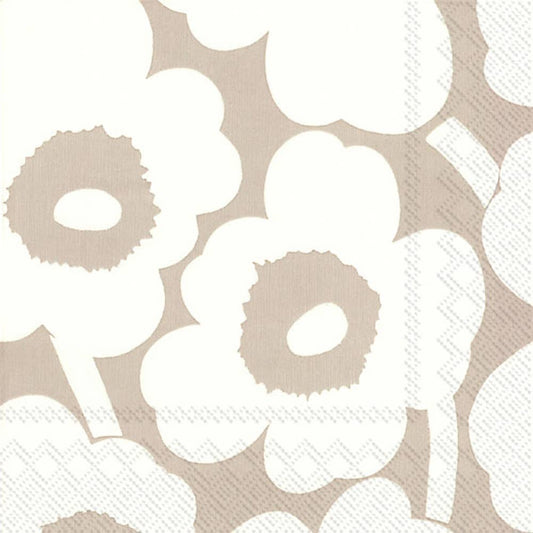 Serviettes de cocktail en papier Unikko, 20 ct, crème de Noël