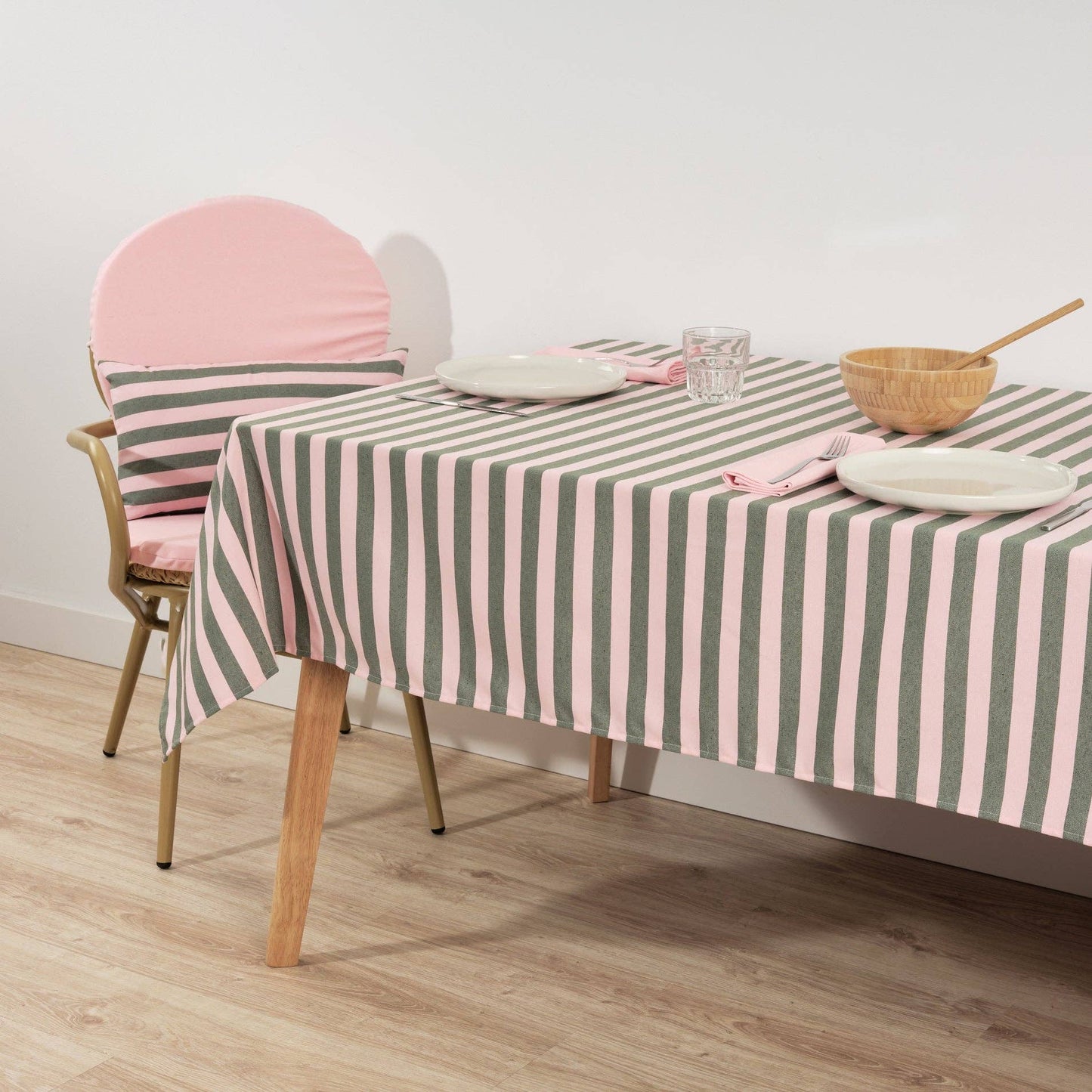NAPPE Hydrofuge - Rayures roses et vertes