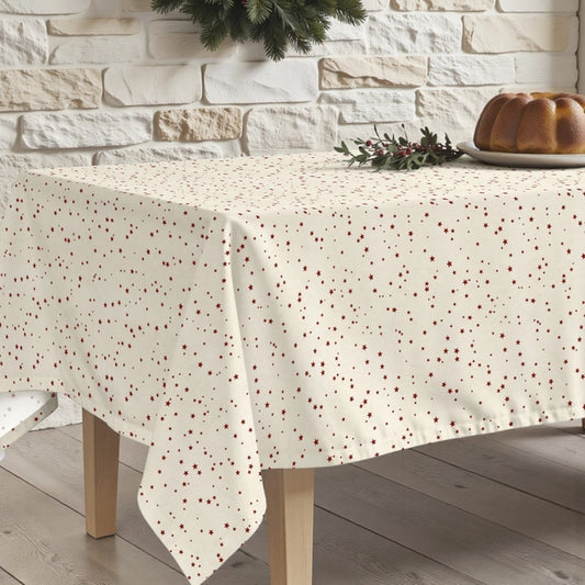 Nappe hydrofuge - Beige étoile rouge