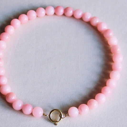 COLLIER EN PERLE DE PIERRE NATURELLE - Rose