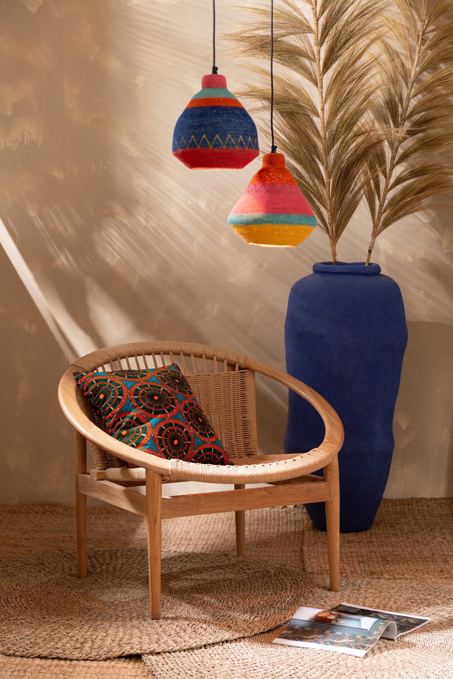 POT PAPIER MACHE BLEU