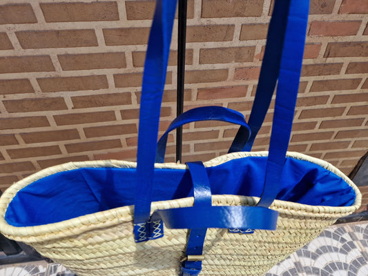 PANIER - Cuir bleu