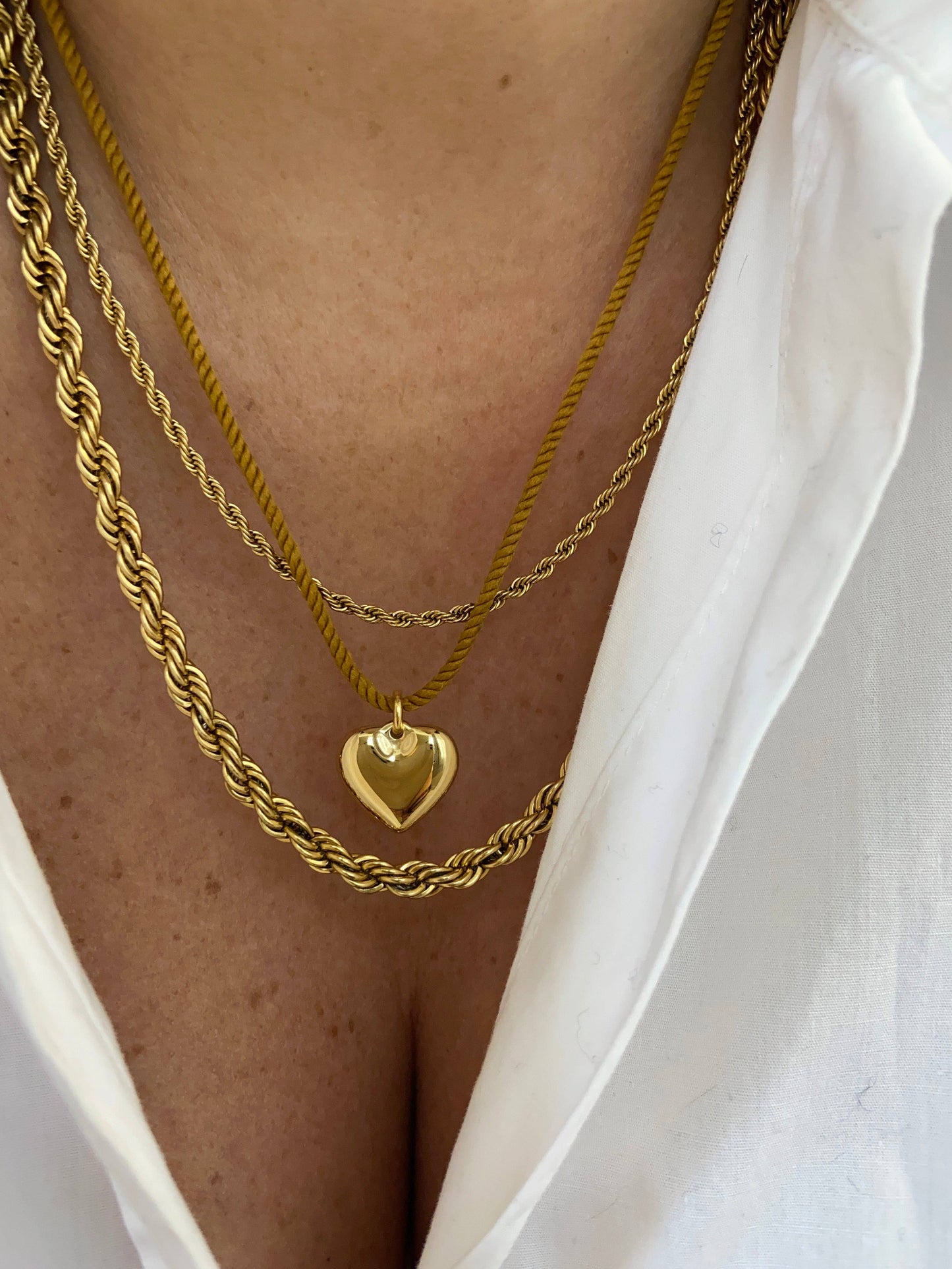 COLLIER COEUR ORANGE