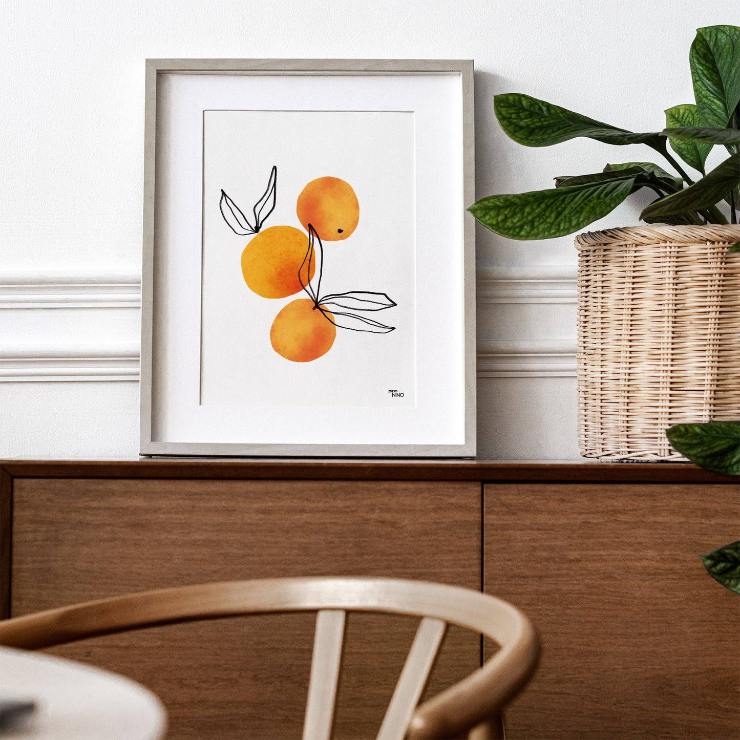 Affiche Fruit clémentine orange