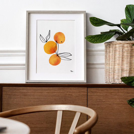 Affiche Fruit clémentine orange