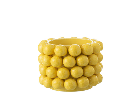 CACHEPOT CERAMIQUE JAUNE CITRON - L