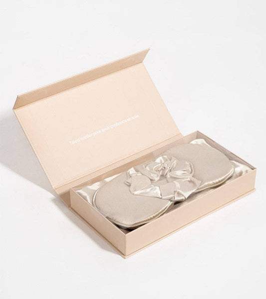 SET MASQUE + TAIE D'OREILLER + CHOUCHOU EN SOIE