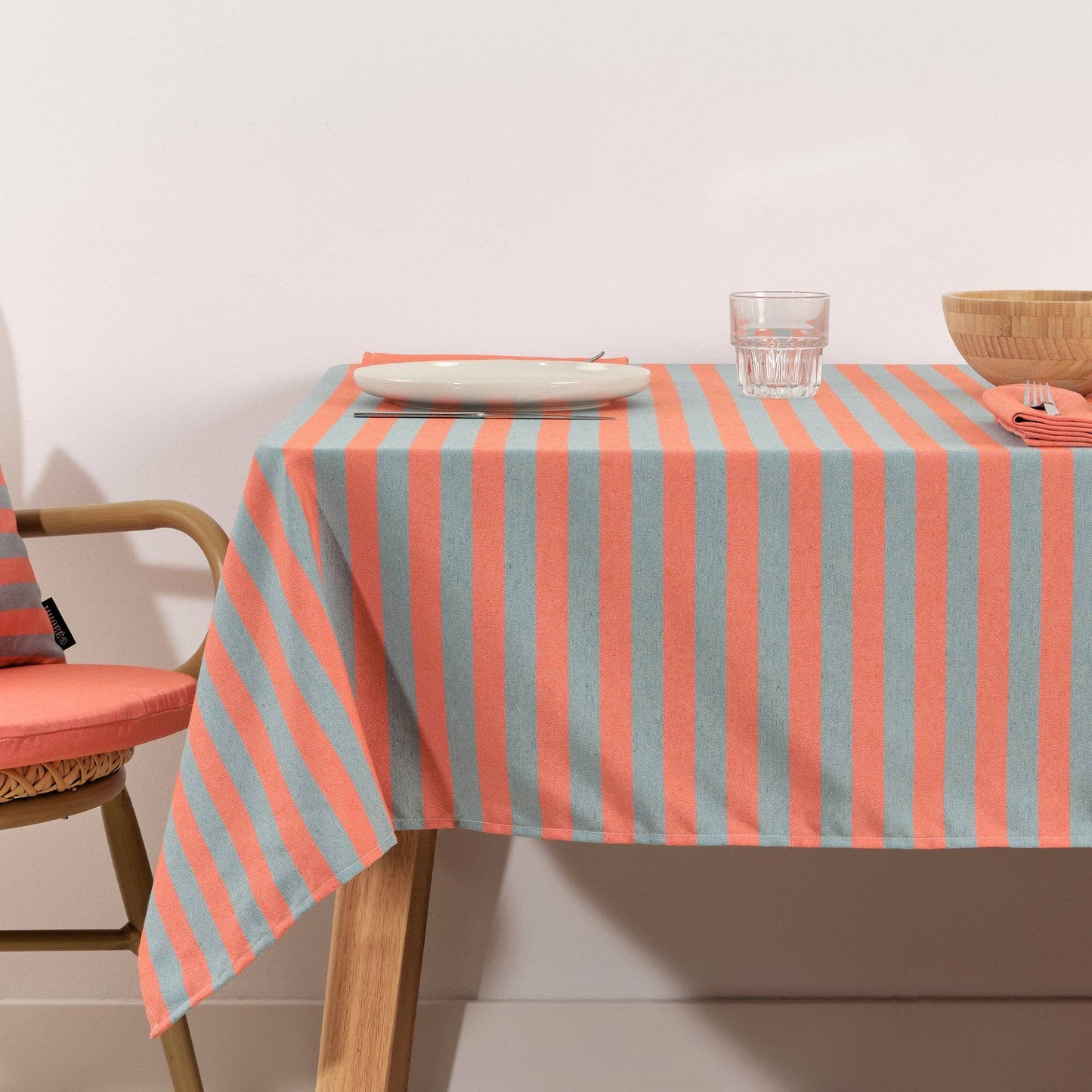 NAPPE hydrofuge - Rayures oranges et bleues -