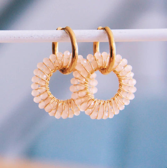 BOUCLE D'OREILLE PENDENTIF - Rose clair
