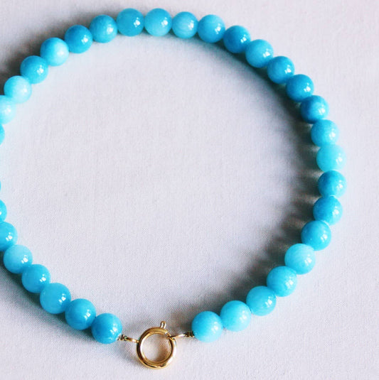 COLLIER EN PERLE NATURELLE - Bleu