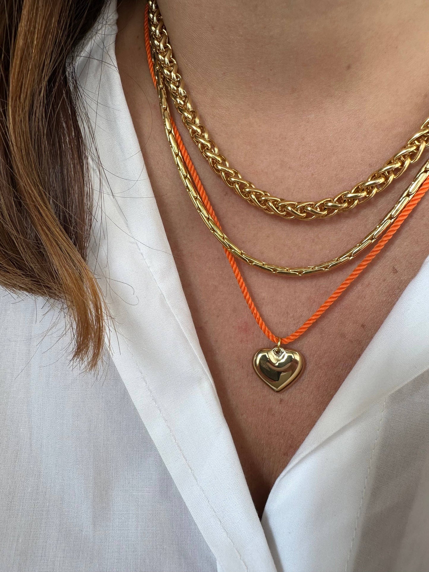 COLLIER COEUR ORANGE