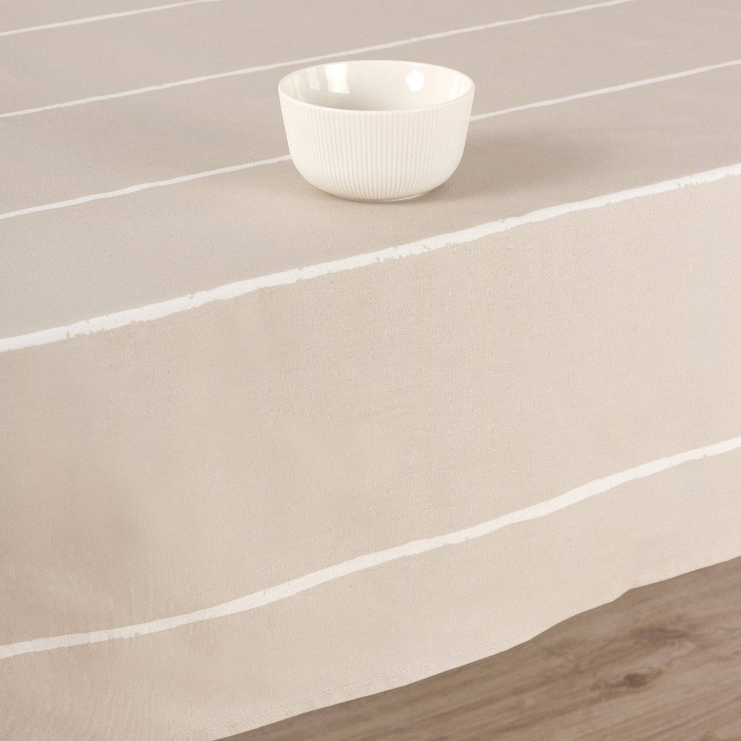 Nappe hydrofuge - Beige rayure blanche