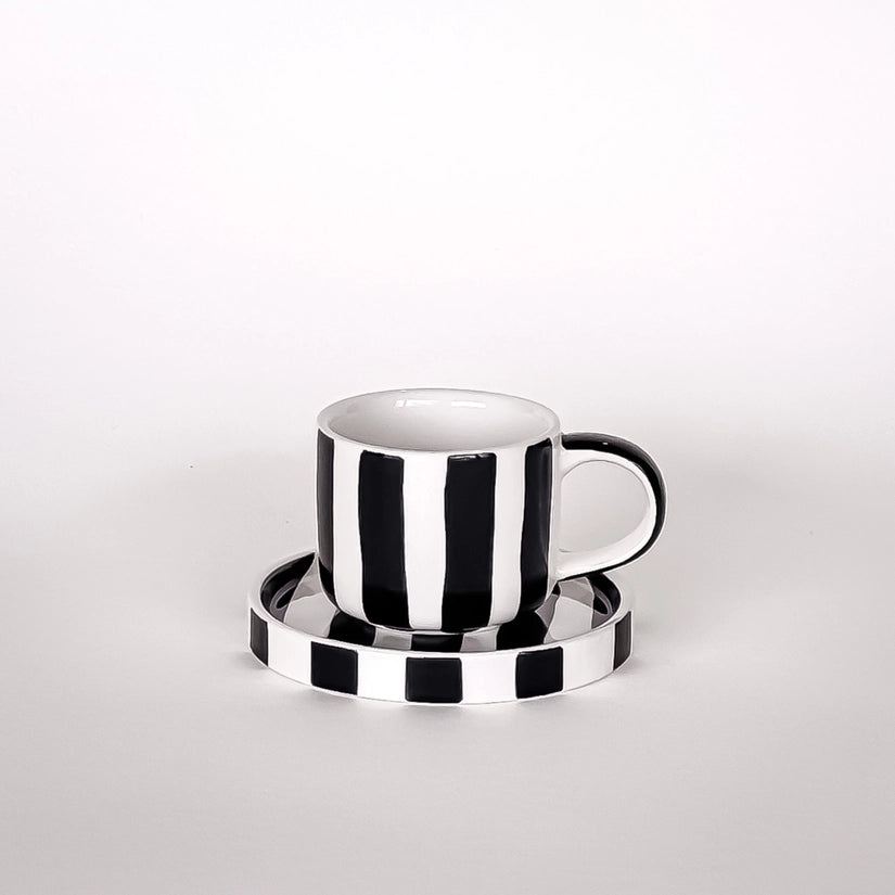 TASSE À CAFÉ (1 unité) - Rayures noires