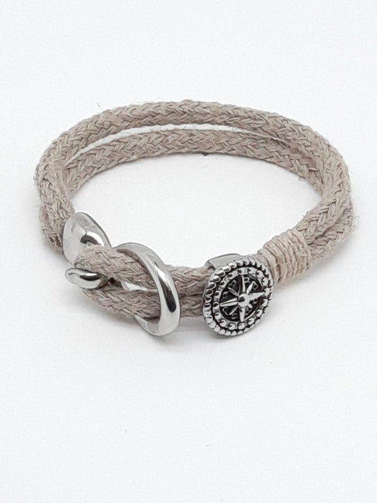 Bracelet chanvre boucle et bouton