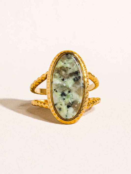 BAGUE EN PIERRE NATURELLE - Or 18K