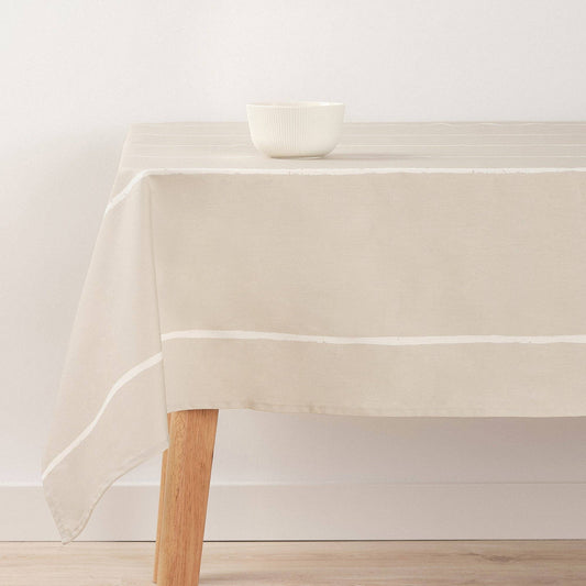Nappe hydrofuge - Beige rayure blanche