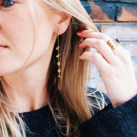 BOUCLE D'OREILLE EN FIL FIN - Feuilles