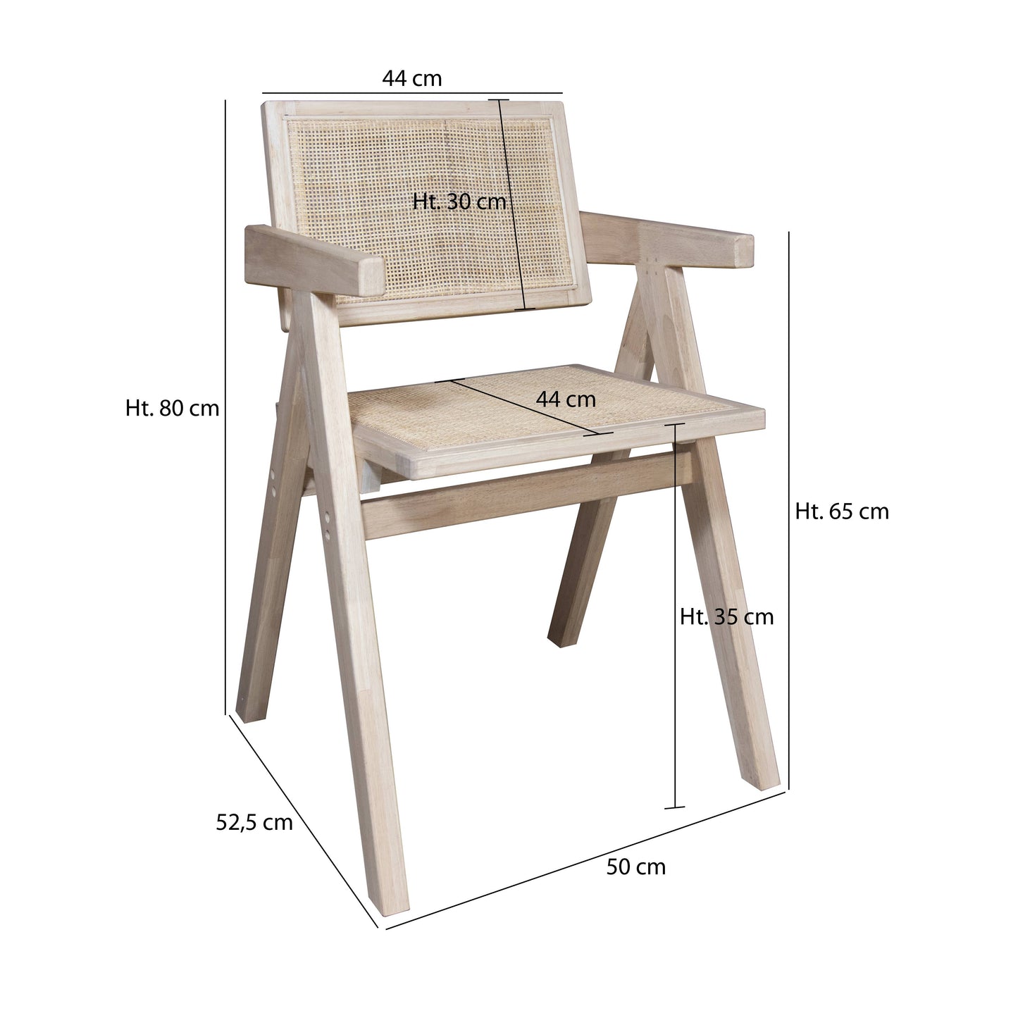 CHAISE EN BOIS DE PIN NATUREL/ROTIN