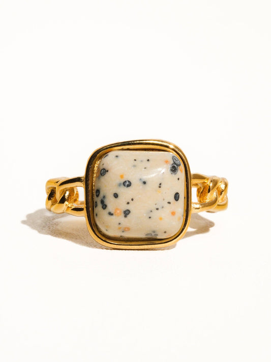 BAGUE EN PIERRE PRECIEUSE - Beig