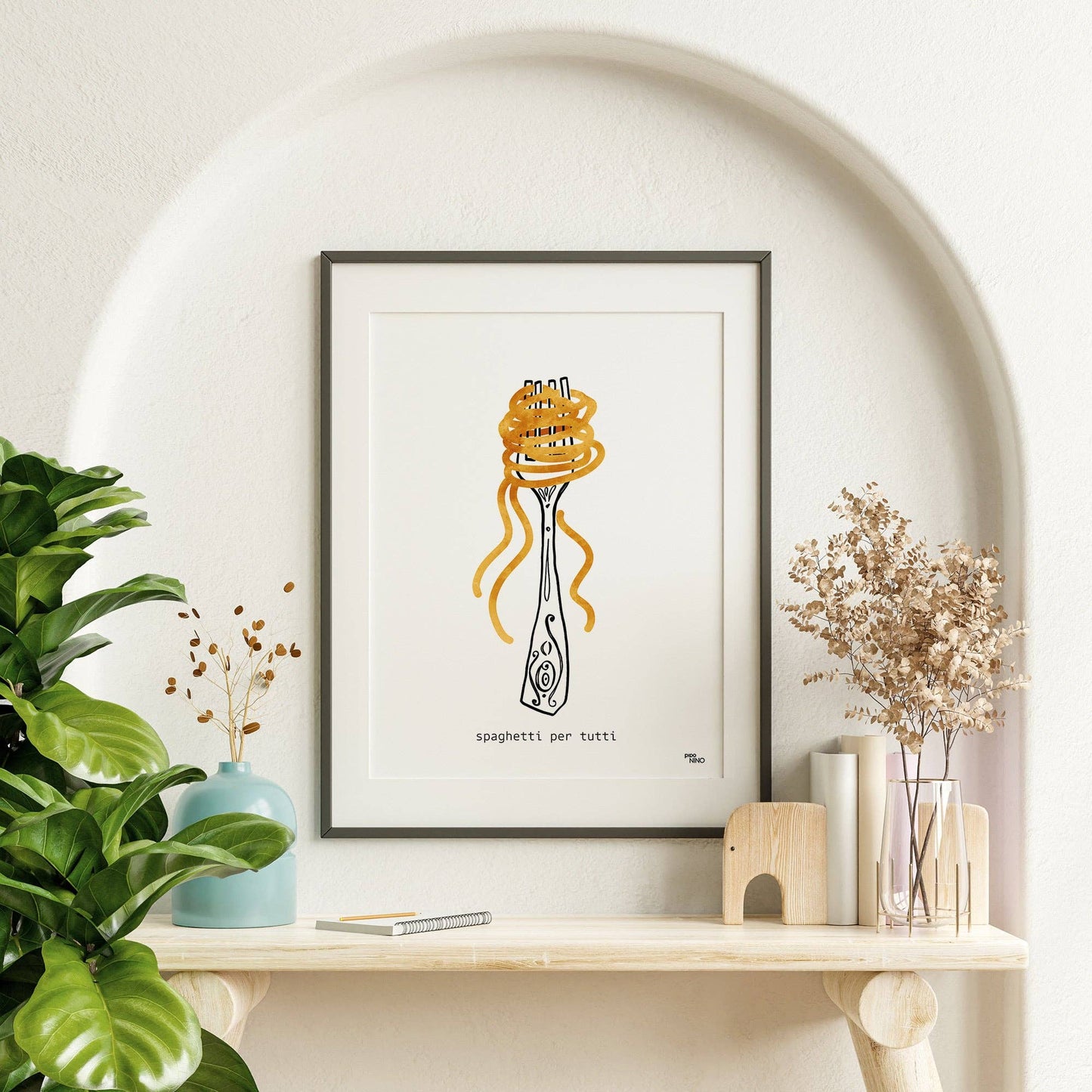 Affiche cuisine PASTA "spaghetti per tutti"