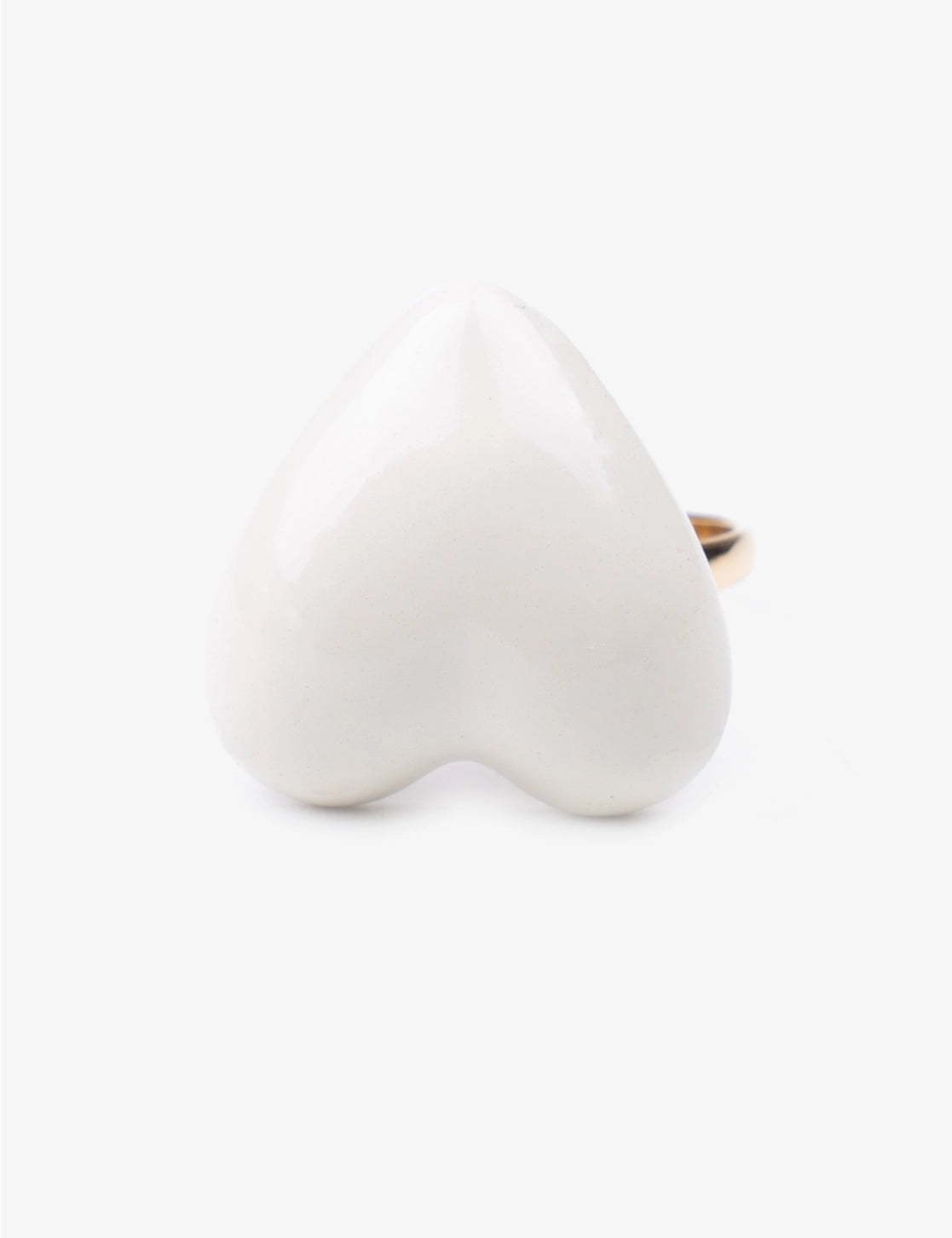 BAGUE EN ACIER - Coeur blanc