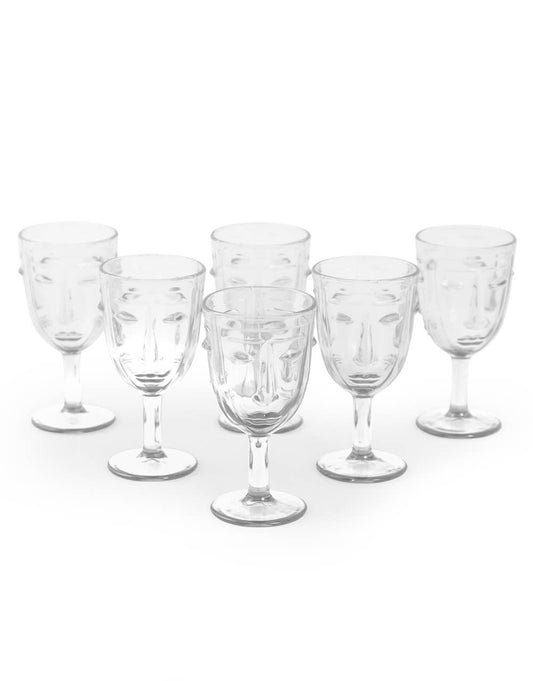 VERRES VISAGE BLANC x6