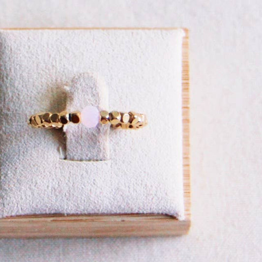 BAGUE ÉLASTIQUE - Pierre naturelle rose