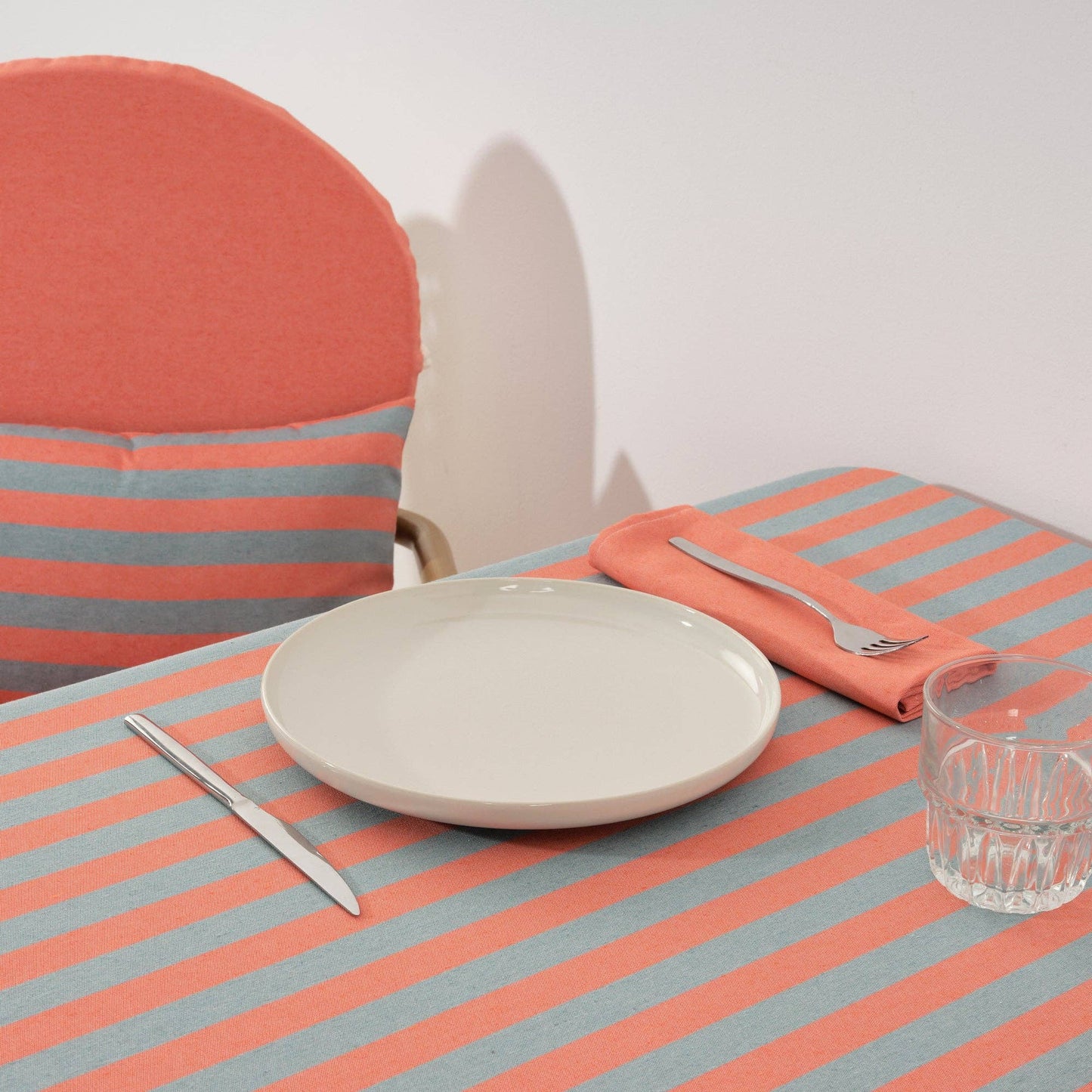 NAPPE hydrofuge - Rayures oranges et bleues -