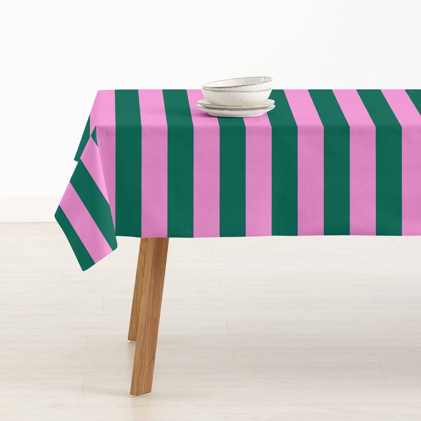NAPPE CIRÉE - Rayures vertes et roses