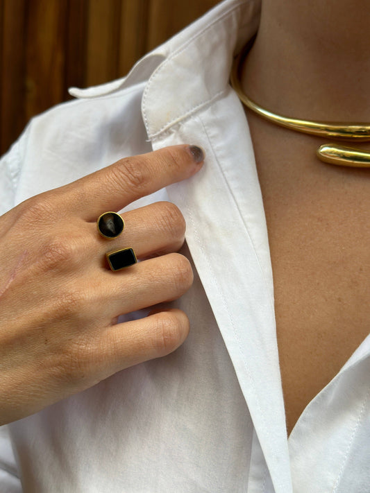 BAGUE EN LAITON - Noir