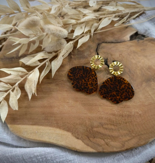 BOUCLE D'OREILLE PÉTALE LÉOPARD