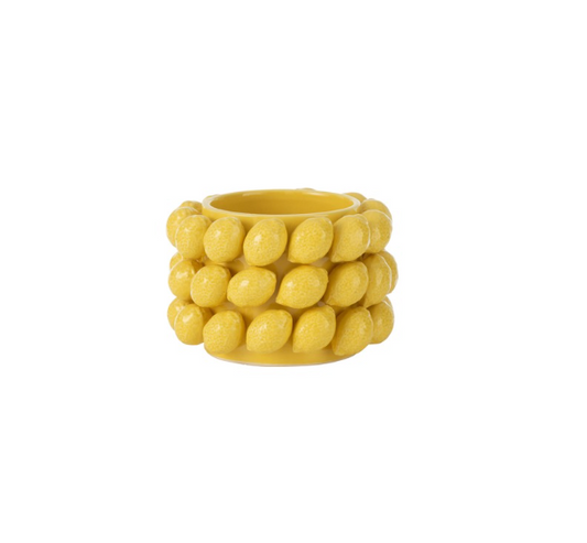 CACHEPOT CITRON CERAMIQUE JAUNE - S